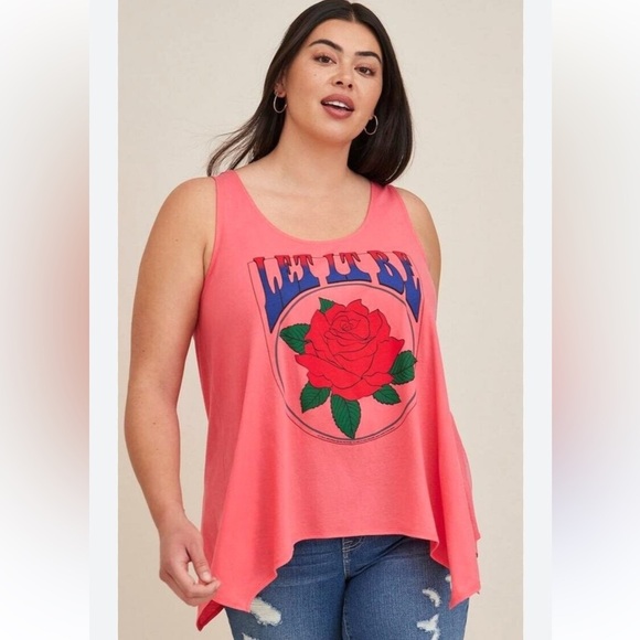 torrid Tops - torrid Coral-pink Beatles Let‎ It Be Tank
